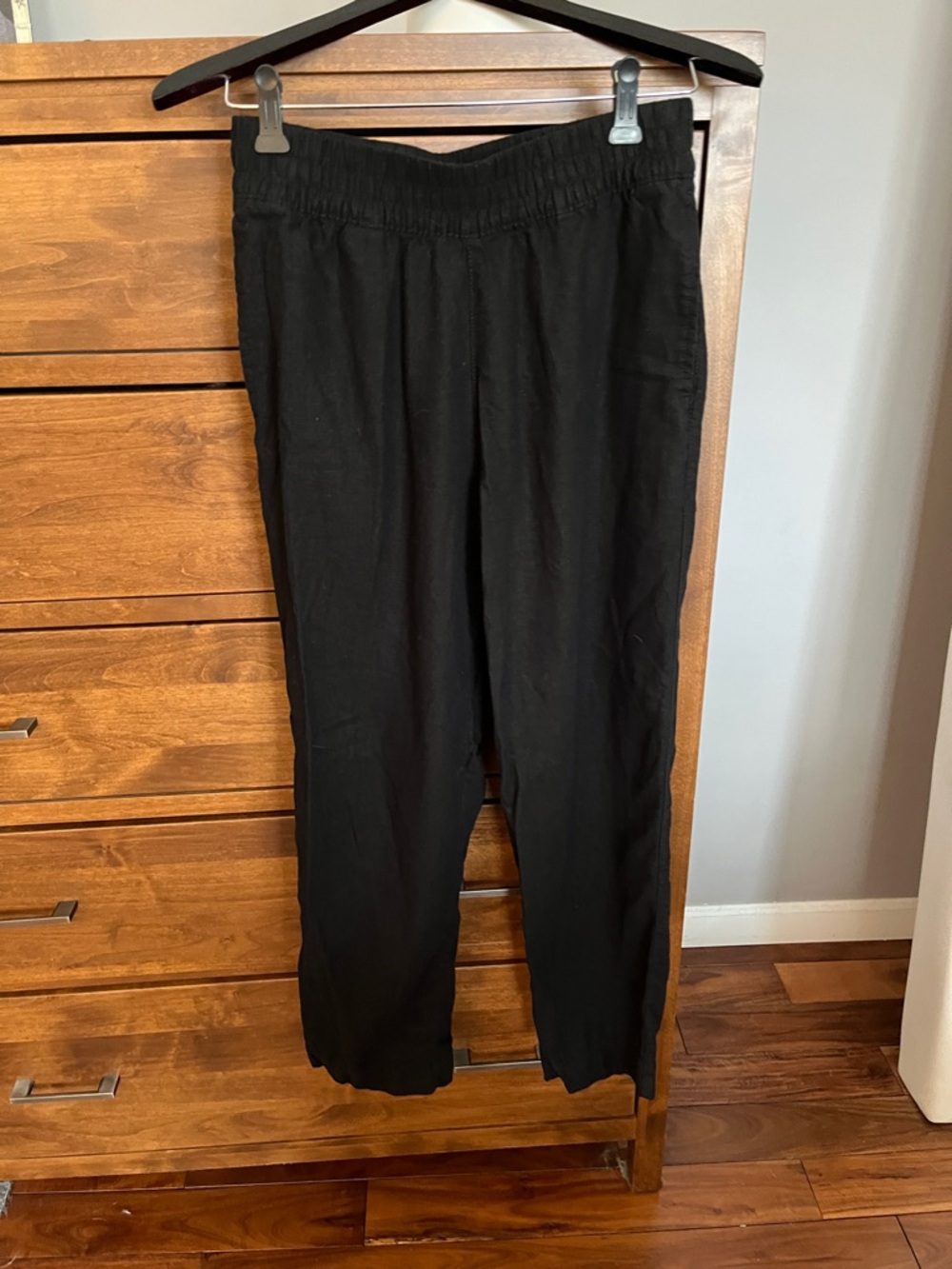 Old Navy Black High-Rise Straight Pull-On Pants